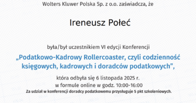 VI Konferencja "Podatkowo-Kadrowy Rollercoaster, czyli codzienność księgowych, kadrowych i doradców podatkowych