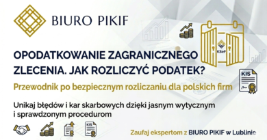 Infografika Biura Rachunkowego PIKIF w Lublinie prezentująca terminy i zasady samodzielnego wpłacania zaliczek na podatek PIT z tytułu umowy zlecenia z zagranicznym kontrahentem.